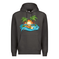Smoke sunset beach scene Premium Hoodie - MaliasSmallBusiness
