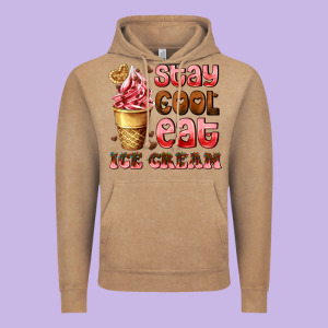 Stay Cool Eat Ice Cream Vintage Hoodie Designed By Adodesignshop