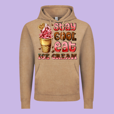 Stay Cool Eat Ice Cream Vintage Hoodie Designed By Adodesignshop
