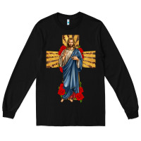 Black jesus christ cross Long Sleeve Tee - texasbilliewilder