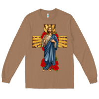 Toasted Coconut jesus christ cross Long Sleeve Tee - texasbilliewilder