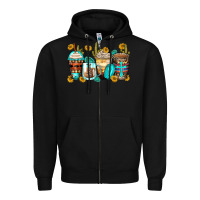 Black blessed coffee cups Zipper Hoodie - Zillion Design Studio
