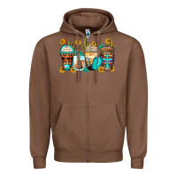 Chestnut blessed coffee cups Zipper Hoodie - Zillion Design Studio