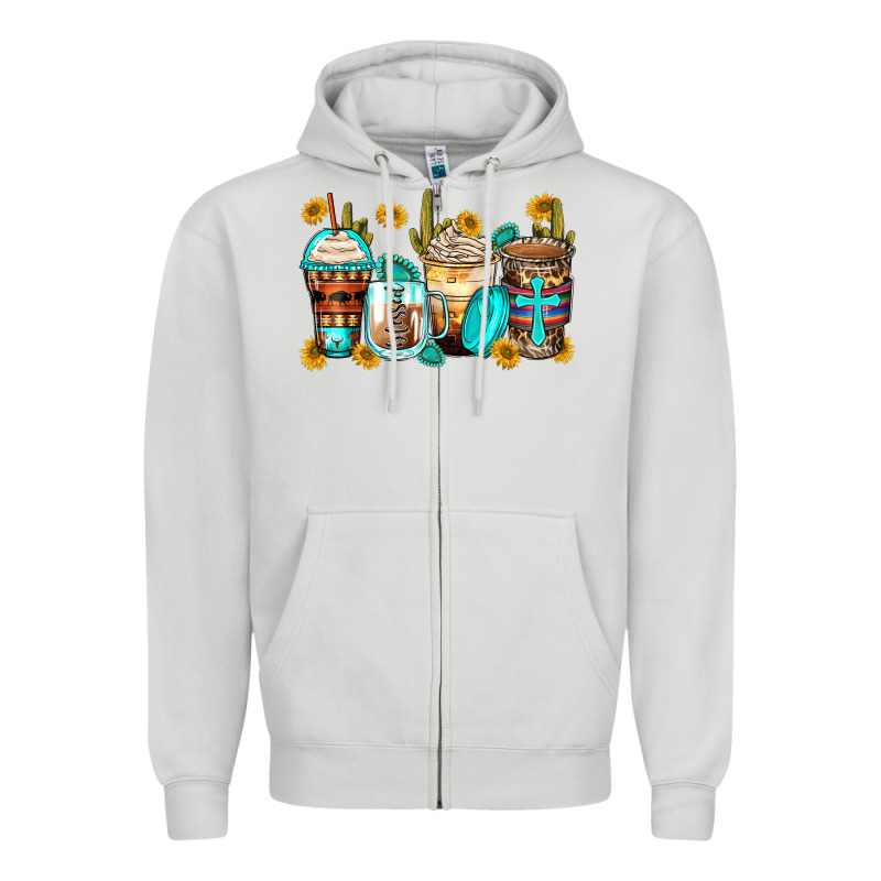 Blessed Coffee Cups Zipper Hoodie by Zillion Design Studio | Teevron