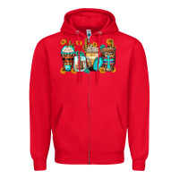 Red blessed coffee cups Zipper Hoodie - Zillion Design Studio