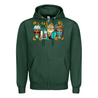 Sports Green blessed coffee cups Zipper Hoodie - Zillion Design Studio
