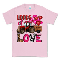Bubblegum Pink valentine's day loads of love tractor with pin heart balloons Classic Tee - RanaPortraitStore