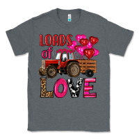 Charcoal Heather valentine's day loads of love tractor with pin heart balloons Classic Tee - RanaPortraitStore
