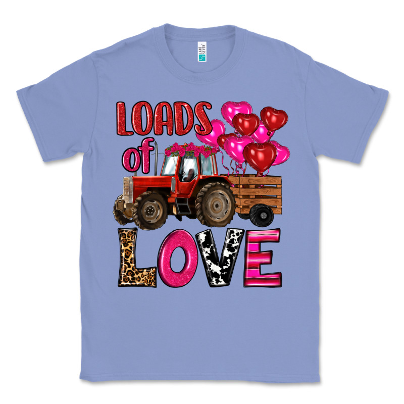 Valentine's Day Loads Of Love Tractor With Pin Heart Balloons Classic Tee by RanaPortraitStore | Teevron