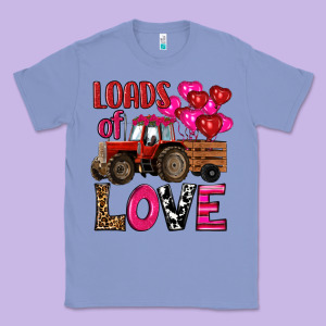 Valentine's Day Loads Of Love Tractor With Pin Heart Balloons Classic Tee Designed By Ranaportraitstore