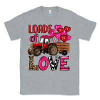Heather Grey valentine's day loads of love tractor with pin heart balloons Classic Tee - RanaPortraitStore