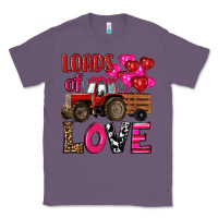 Lavender valentine's day loads of love tractor with pin heart balloons Classic Tee - RanaPortraitStore