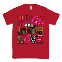 Red valentine's day loads of love tractor with pin heart balloons Classic Tee - RanaPortraitStore