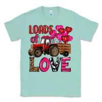 Seafoam valentine's day loads of love tractor with pin heart balloons Classic Tee - RanaPortraitStore