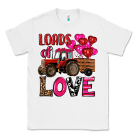 White valentine's day loads of love tractor with pin heart balloons Classic Tee - RanaPortraitStore