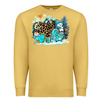 Antique Gold winter hearts with snowmans Premium Sweatshirt - AdoDesignShop