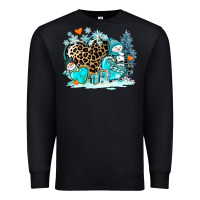 Black winter hearts with snowmans Premium Sweatshirt - AdoDesignShop