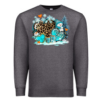 Charcoal Heather winter hearts with snowmans Premium Sweatshirt - AdoDesignShop