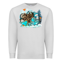 Dove Grey winter hearts with snowmans Premium Sweatshirt - AdoDesignShop