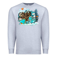 Heather Grey winter hearts with snowmans Premium Sweatshirt - AdoDesignShop