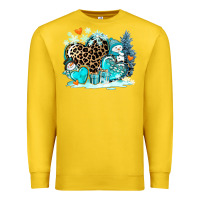 Lemon winter hearts with snowmans Premium Sweatshirt - AdoDesignShop