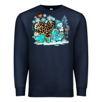 Navy winter hearts with snowmans Premium Sweatshirt - AdoDesignShop