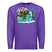 Purple winter hearts with snowmans Premium Sweatshirt - AdoDesignShop
