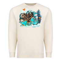 Sandshell winter hearts with snowmans Premium Sweatshirt - AdoDesignShop