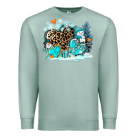Seafoam winter hearts with snowmans Premium Sweatshirt - AdoDesignShop