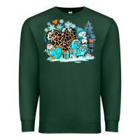 Sports Green winter hearts with snowmans Premium Sweatshirt - AdoDesignShop