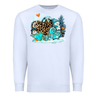 White winter hearts with snowmans Premium Sweatshirt - AdoDesignShop