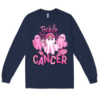 Navy tackle cancer halloween ghosts american football Long Sleeve Tee - RanaPortraitStore