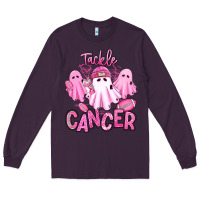 Plum tackle cancer halloween ghosts american football Long Sleeve Tee - RanaPortraitStore