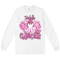 White tackle cancer halloween ghosts american football Long Sleeve Tee - RanaPortraitStore