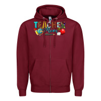Burgundy teacher mom Zipper Hoodie - texasbilliewilder