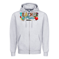 Heather Grey teacher mom Zipper Hoodie - texasbilliewilder