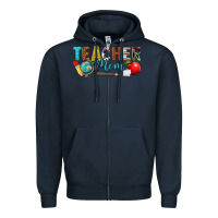 Navy teacher mom Zipper Hoodie - texasbilliewilder