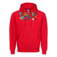 Red teacher mom Zipper Hoodie - texasbilliewilder
