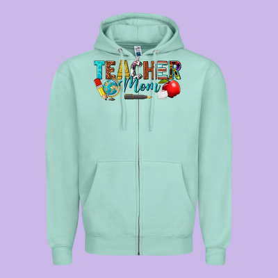 Teacher Mom Zipper Hoodie Designed By Texasbilliewilder