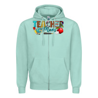 Seafoam teacher mom Zipper Hoodie - texasbilliewilder