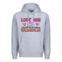 Heather Grey love no gender Premium Hoodie - MaliasSmallBusiness