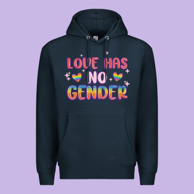 Love No Gender Premium Hoodie Designed By Maliassmallbusiness