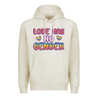 Oatmeal Heather love no gender Premium Hoodie - MaliasSmallBusiness