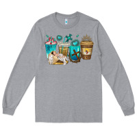 Heather Grey jesus coffee cups Long Sleeve Tee - texasbilliewilder