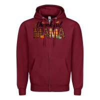 Burgundy thankful mama Zipper Hoodie - texasbilliewilder