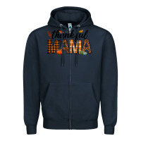 Navy thankful mama Zipper Hoodie - texasbilliewilder