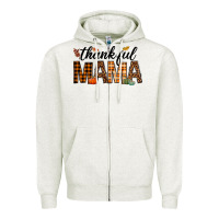 Oatmeal Heather thankful mama Zipper Hoodie - texasbilliewilder
