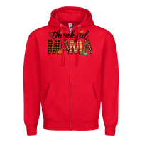 Red thankful mama Zipper Hoodie - texasbilliewilder