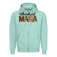 Seafoam thankful mama Zipper Hoodie - texasbilliewilder