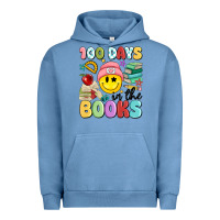Pigment Pebble Blue 100 days in the books Urban Hoodie - MaliasSmallBusiness